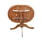 International Concepts Round 36 in Round Top Pedestal Table with 12 in Leaf, 41.3 in H, Distressed Oak, 36 in W, 48 in L K42-36RXT-6B-2 - alternate 8